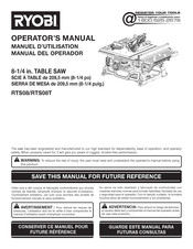 Ryobi RTS08T Manuel D'utilisation