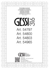 Gessi 316 54797 Manuel D'installation