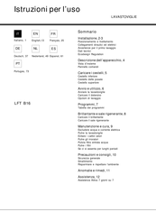 Hotpoint Ariston LFT B16 Mode D'emploi