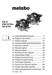 Metabo KSE 55 Plus Notice Originale