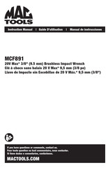 MAC TOOLS MCF891 Guide D'utilisation