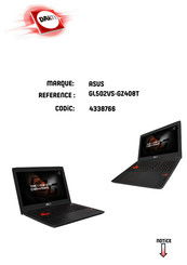 Asus GL502VS-GZ408T Manuel Électronique