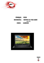 Acer Aspire E5-772G-560N Manuel D'utilisation