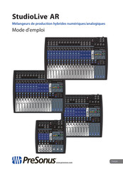 Presonus StudioLive AR Mode D'emploi