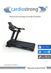 CARDIO STRONG CST-TX50-3 Notice De Montage Et Mode D'emploi