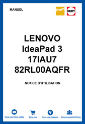 Lenovo 82RL00AQFR Notice D'utilisation