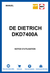 De Dietrich DKD7400A Notice D'utilisation