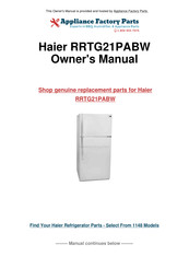 Haier RRTG21PABW Manuel Du Propriétaire