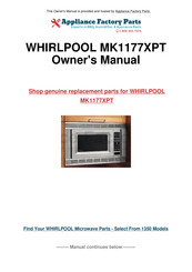 Whirlpool MK1170XP Instructions D'installation