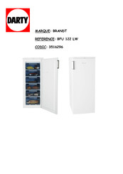 Brandt BFU 122 LW Mode D'emploi