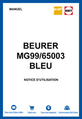 Beurer MG 99 Mode D'emploi