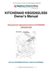 KitchenAid KBGS292LSS0 Instructions D'installation Et Guide D'utilisation Et D'entretien