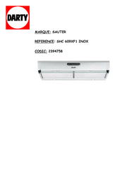 sauter SHC 609XF1 INOX Guide D'installation & D'utilisation