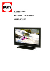 Sony BRAVIA KDL-20S3000E Mode D'emploi