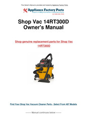 Shop-Vac 14RT300D Manuel D'utilisation