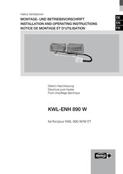 Helios KWL-ENH 890 W Notice De Montage Et D'utilisation