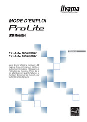 Iiyama ProLite E1980SD Mode D'emploi