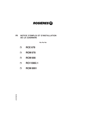 ROSIERES RCM 698 Notice D'emploi Et D'installation