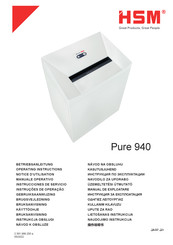 HSM Pure 940 Notice D'utilisation