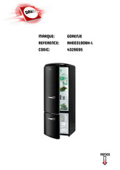 Gorenje RK60319OBK-L Notice D'utilisation