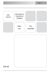 Zanussi ZOB 462 Informations A L'intention De L'utilisateur