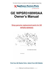 GE PROFILE WPSR3100W0AA Manuel D'utilisation