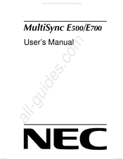 NEC MultiSync E700 Mode D'emploi