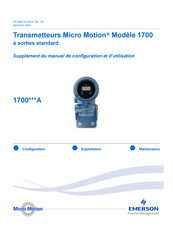 Emerson Micro Motion 1700D Serie Mode D'emploi