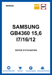 Samsung GB4360 15,6 I7/16/12 Guide D'utilisation