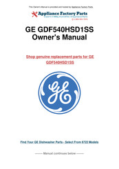 GE GDF540HSD1SS Manuel D'utilisation