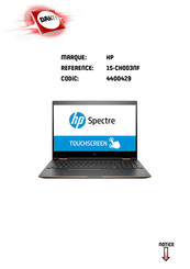 HP Spectre x360 15-CH003NF Manuel De L'utilisateur