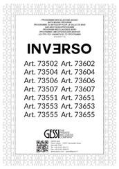 Gessi INVERSO 73651 Mode D'emploi