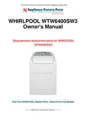 Whirlpool CABRIO WTW6400SW3 Guide D'utilisation Et D'entretien