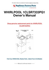 Whirlpool 1CLSR7333PQ1 Instructions D'utilisation