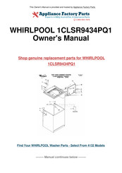 Whirlpool 1CLSR9434PQ1 Instructions D'utilisation