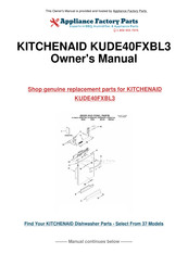 KitchenAid KUDE40FXBL3 Instructions D'utilisation