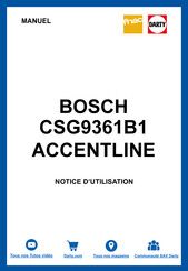 Bosch CSG9361 1 Série Manuel D'utilisation Et Notice D'installation