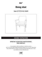 rst brands Mili OP-PETS2-MIL-CHAIRS Instructions D'assemblage