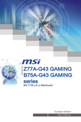 MSI Z77A-G43 Serie Manuel D'utilisation