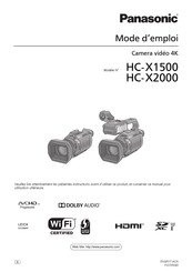 Panasonic HC-X2000 Mode D'emploi