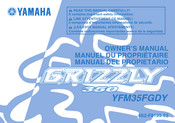 Yamaha Grizzly 350 YFM35FGDY 2008 Manuel Du Propriétaire