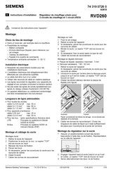 Siemens RVD260 Instructions D'installation