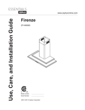 Zephyr Essentials Firenze ZFI-M90BS Guide D'utilisation, D'entretien Et D'installation