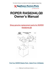 Whirlpool ROPER RAS8244LQ0 Instructions D'utilisation