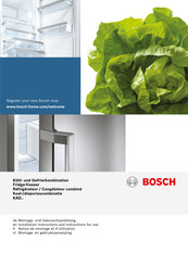 Bosch KAD92SB30 Notice De Montage Et D'utilisation