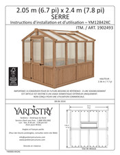 Yardistry YM12842XC Instructions D'installation Et D'utilisation