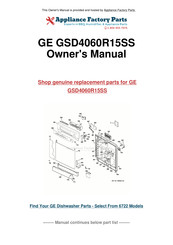 GE GSD4060R15SS Manuel D'utilisation