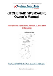 KitchenAid 5KSM5AER0 Mode D'emploi