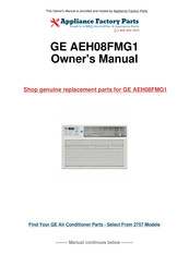 GE AEH08FMG1 Manuel D'utilisation Et Instructions D'installation