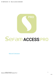 SEFAM ACCESS PRO Manuel D'utilisation